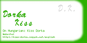 dorka kiss business card